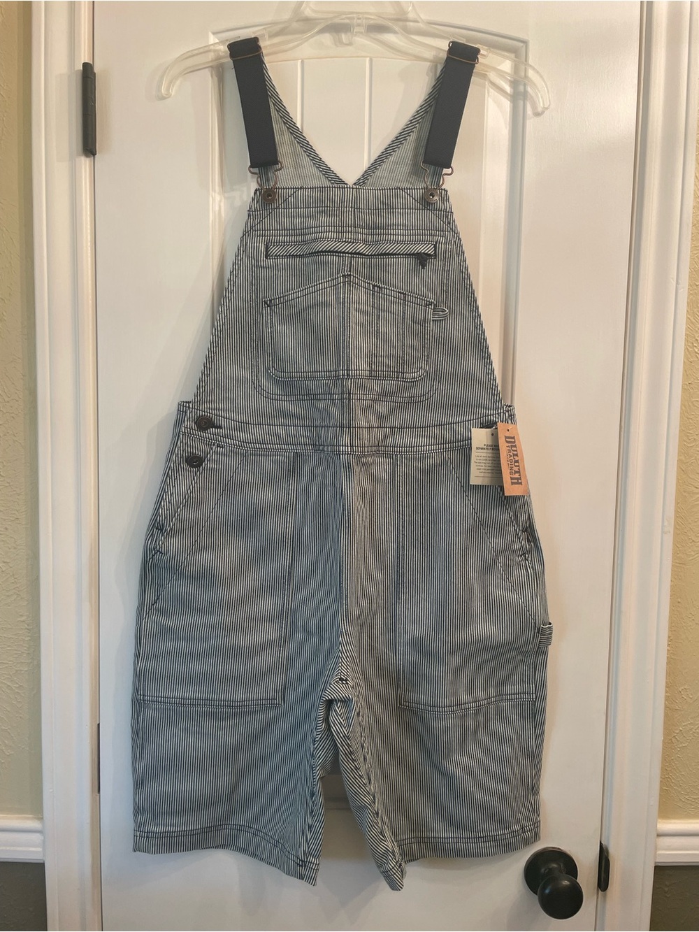 🌟NWT🌟Duluth Rootstock striped shortalls, size XS